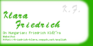 klara friedrich business card